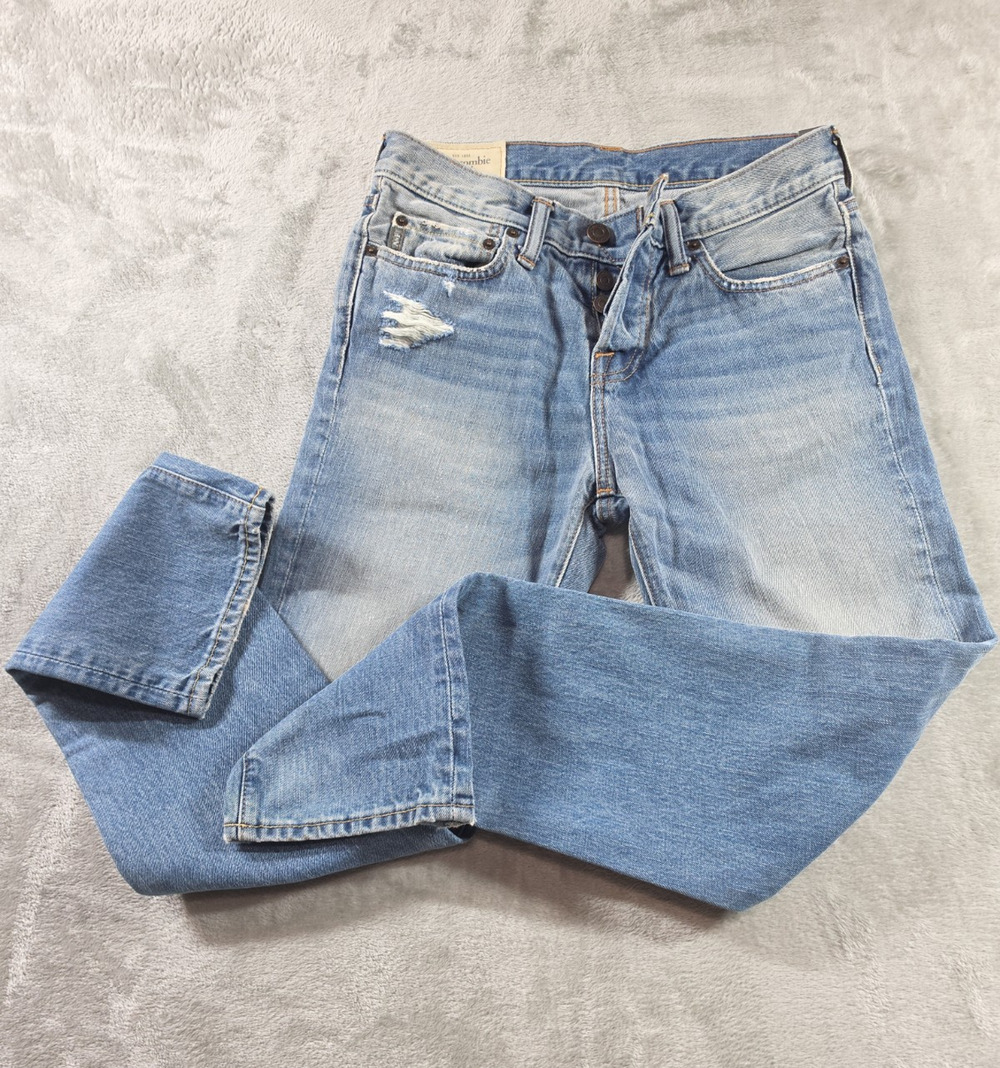 Abercrombie & Fitch Jeans Mens 28x32 Slim Straight Distressed Blue